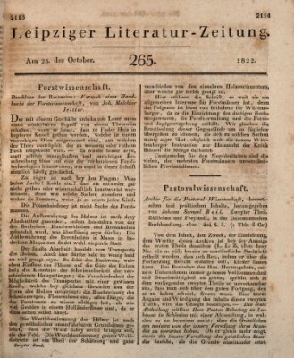 Leipziger Literaturzeitung Mittwoch 23. Oktober 1822