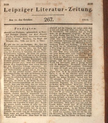 Leipziger Literaturzeitung Freitag 25. Oktober 1822