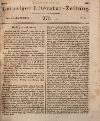 Leipziger Literaturzeitung Montag 28. Oktober 1822