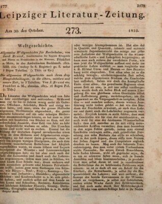 Leipziger Literaturzeitung Mittwoch 30. Oktober 1822