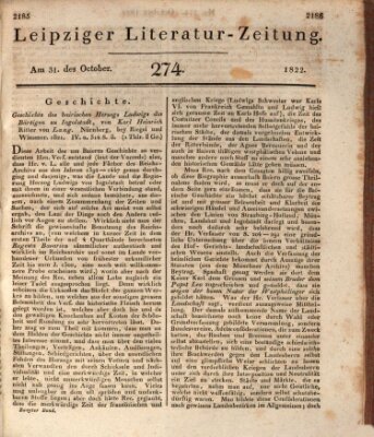 Leipziger Literaturzeitung Donnerstag 31. Oktober 1822