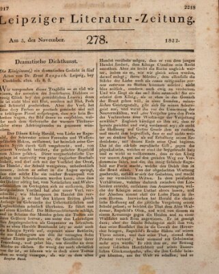 Leipziger Literaturzeitung Dienstag 5. November 1822