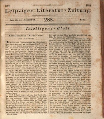 Leipziger Literaturzeitung Samstag 16. November 1822