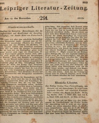 Leipziger Literaturzeitung Dienstag 19. November 1822