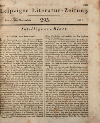 Leipziger Literaturzeitung Samstag 23. November 1822