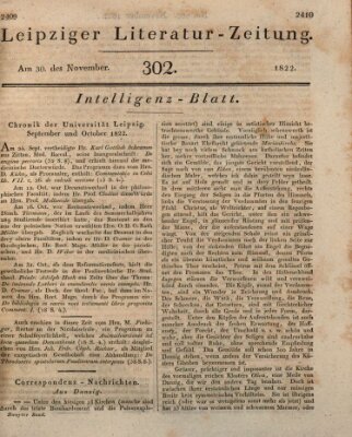 Leipziger Literaturzeitung Samstag 30. November 1822