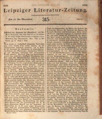 Leipziger Literaturzeitung Montag 16. Dezember 1822