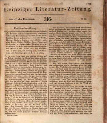 Leipziger Literaturzeitung Dienstag 17. Dezember 1822