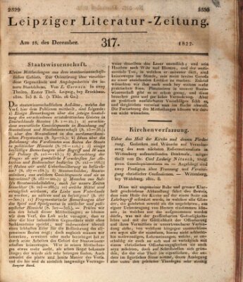 Leipziger Literaturzeitung Mittwoch 18. Dezember 1822