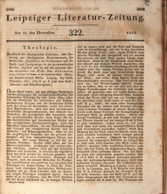 Leipziger Literaturzeitung Montag 23. Dezember 1822