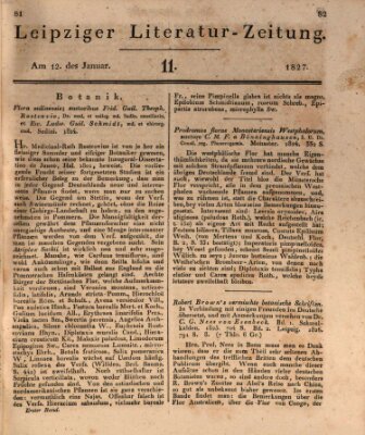 Leipziger Literaturzeitung Freitag 12. Januar 1827