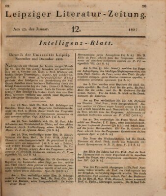 Leipziger Literaturzeitung Samstag 13. Januar 1827