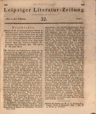 Leipziger Literaturzeitung Montag 5. Februar 1827