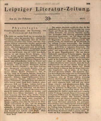 Leipziger Literaturzeitung Dienstag 13. Februar 1827