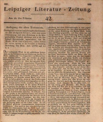 Leipziger Literaturzeitung Freitag 16. Februar 1827