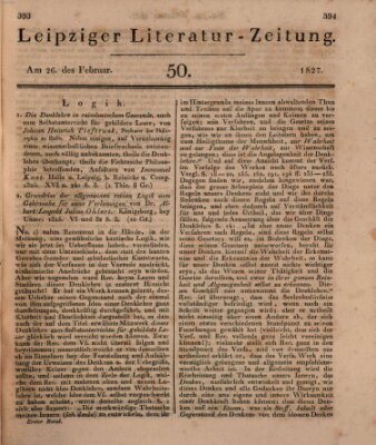 Leipziger Literaturzeitung Montag 26. Februar 1827