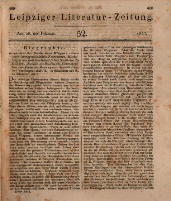 Leipziger Literaturzeitung Mittwoch 28. Februar 1827