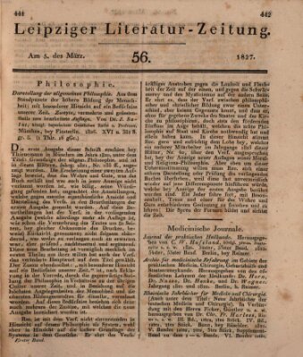 Leipziger Literaturzeitung Montag 5. März 1827