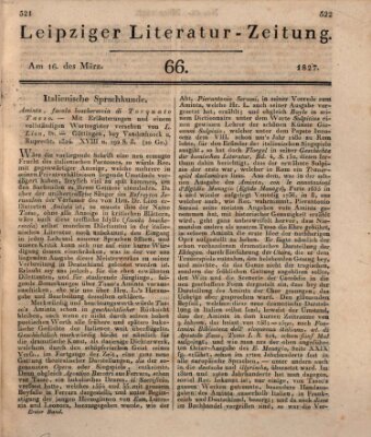 Leipziger Literaturzeitung Freitag 16. März 1827