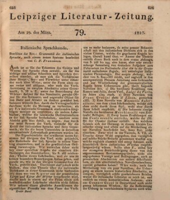 Leipziger Literaturzeitung Donnerstag 29. März 1827