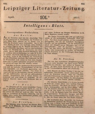 Leipziger Literaturzeitung Samstag 21. April 1827