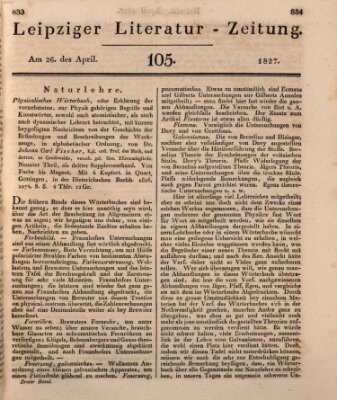 Leipziger Literaturzeitung Donnerstag 26. April 1827