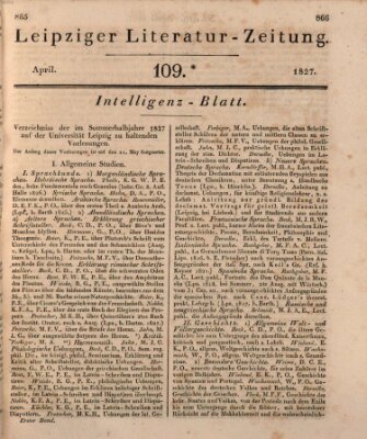 Leipziger Literaturzeitung Samstag 28. April 1827