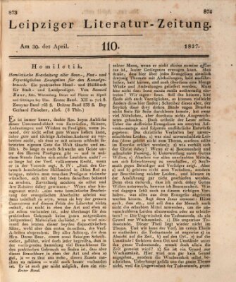 Leipziger Literaturzeitung Montag 30. April 1827