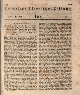 Leipziger Literaturzeitung Freitag 1. Juni 1827