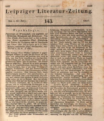 Leipziger Literaturzeitung Dienstag 5. Juni 1827