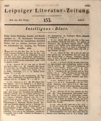 Leipziger Literaturzeitung Samstag 16. Juni 1827