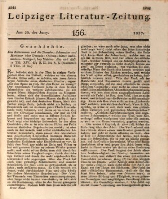 Leipziger Literaturzeitung Mittwoch 20. Juni 1827