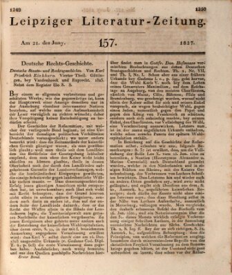 Leipziger Literaturzeitung Donnerstag 21. Juni 1827