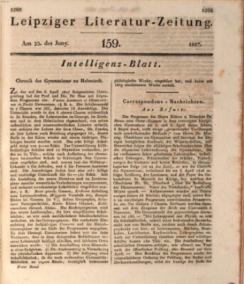 Leipziger Literaturzeitung Samstag 23. Juni 1827