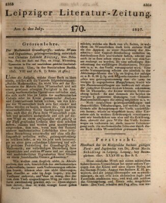 Leipziger Literaturzeitung Donnerstag 5. Juli 1827