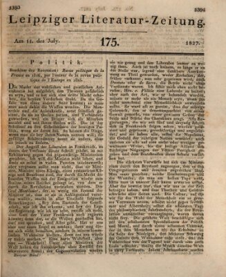 Leipziger Literaturzeitung Mittwoch 11. Juli 1827