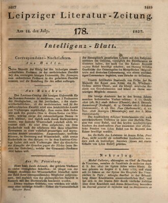 Leipziger Literaturzeitung Samstag 14. Juli 1827