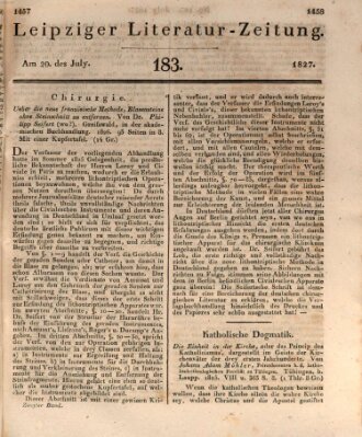 Leipziger Literaturzeitung Freitag 20. Juli 1827