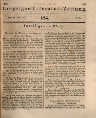 Leipziger Literaturzeitung Samstag 21. Juli 1827