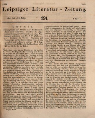 Leipziger Literaturzeitung Montag 30. Juli 1827