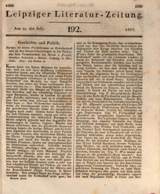 Leipziger Literaturzeitung Dienstag 31. Juli 1827