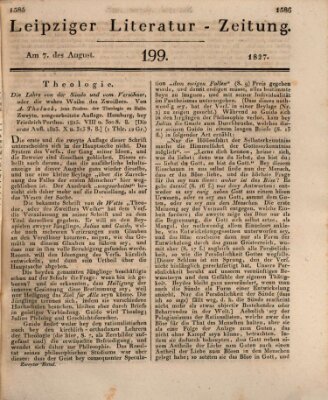 Leipziger Literaturzeitung Dienstag 7. August 1827