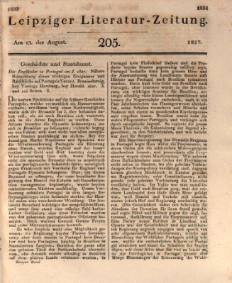 Leipziger Literaturzeitung Montag 13. August 1827