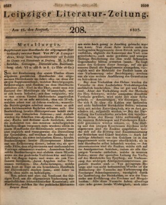 Leipziger Literaturzeitung Donnerstag 16. August 1827