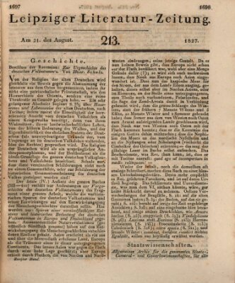 Leipziger Literaturzeitung Dienstag 21. August 1827