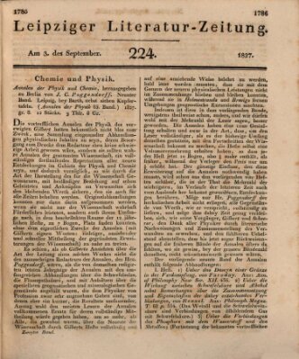 Leipziger Literaturzeitung Montag 3. September 1827