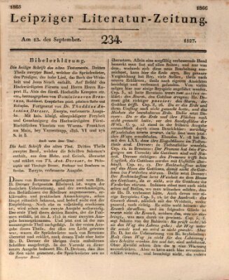 Leipziger Literaturzeitung Donnerstag 13. September 1827