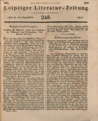 Leipziger Literaturzeitung Freitag 28. September 1827