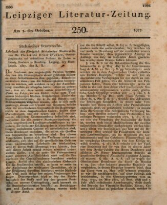 Leipziger Literaturzeitung Montag 1. Oktober 1827