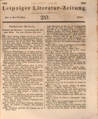 Leipziger Literaturzeitung Dienstag 9. Oktober 1827